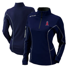 Los Angeles Angels Columbia Women's Omni-Wick Shotgun Quarter-Zip Pullover Top On Sale