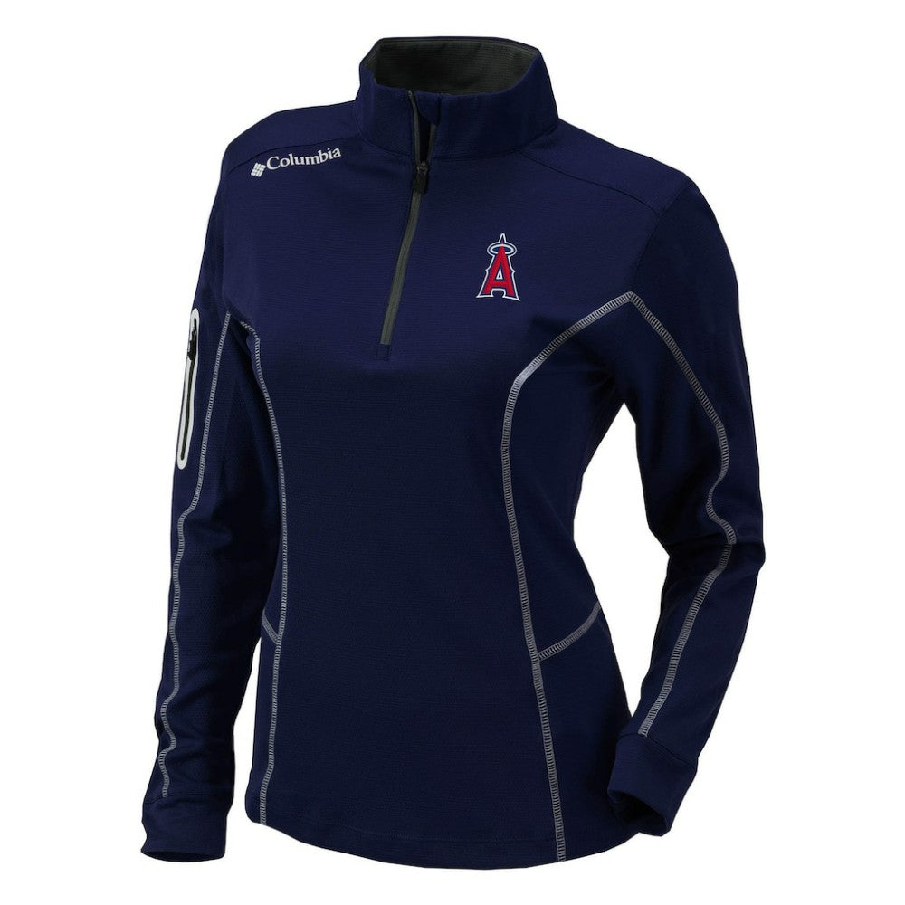 Los Angeles Angels Columbia Women's Omni-Wick Shotgun Quarter-Zip Pullover Top On Sale