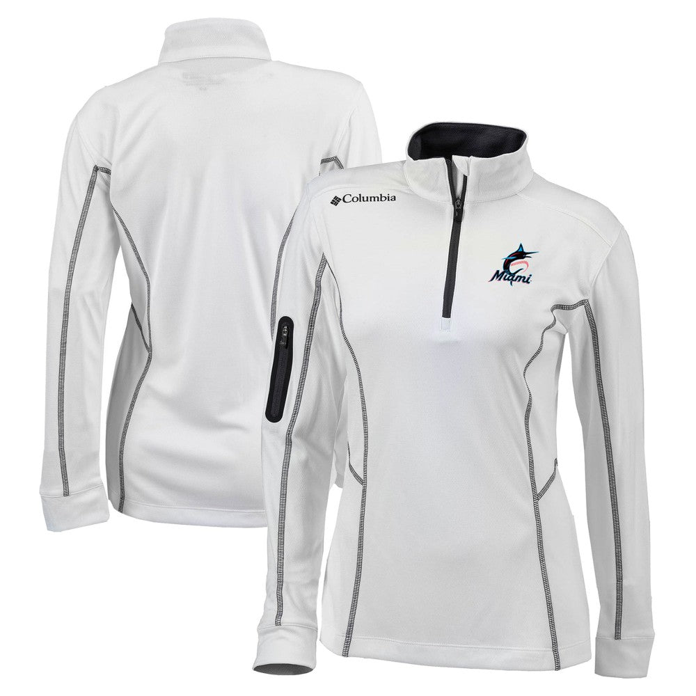 Miami Marlins Columbia Women's Omni-Wick Shotgun Quarter-Zip Pullover Top Near Me