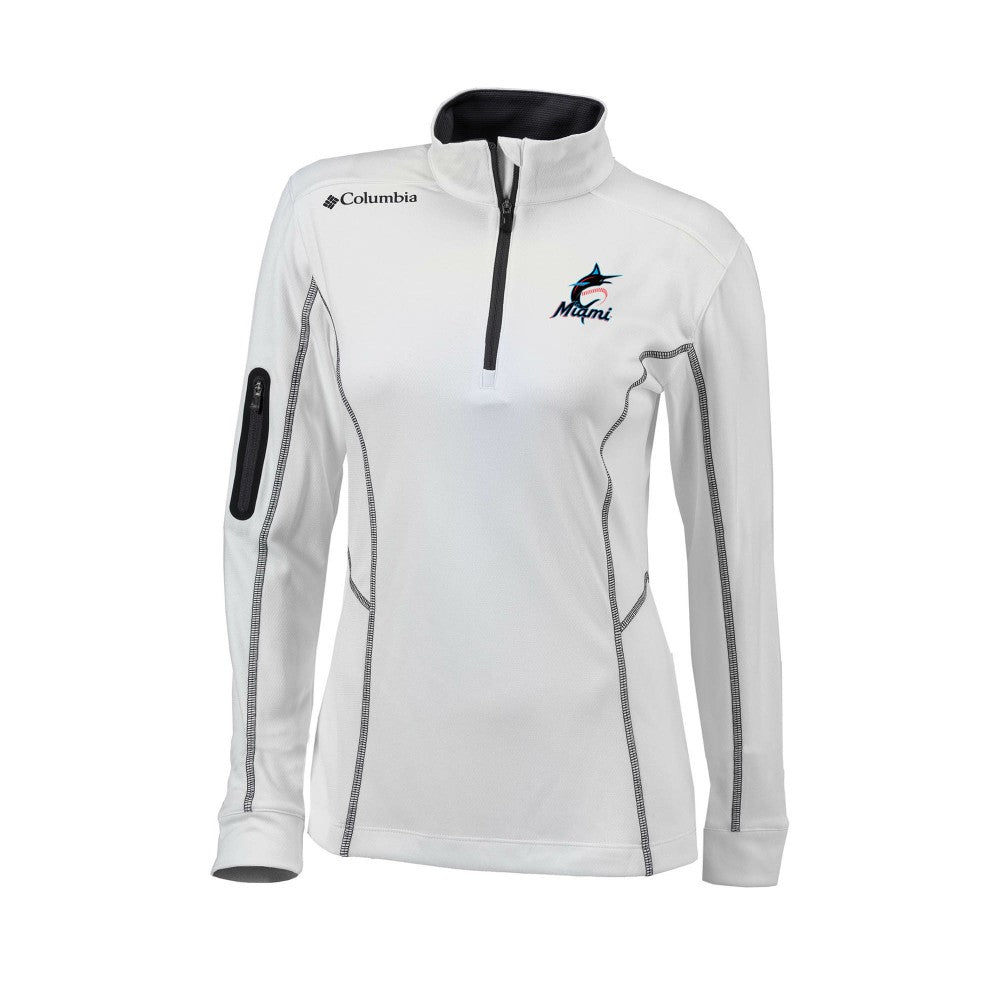 Miami Marlins Columbia Women's Omni-Wick Shotgun Quarter-Zip Pullover Top Near Me