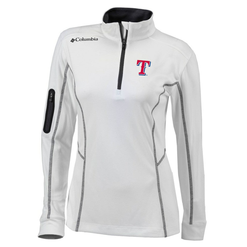 Texas Rangers Columbia Women's Omni-Wick Shotgun Quarter-Zip Pullover Top On Sale