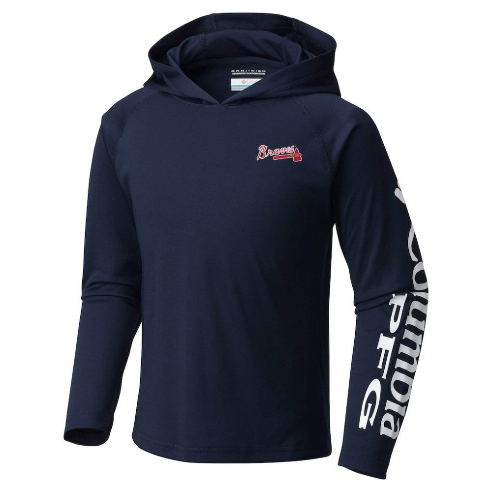 Atlanta Braves Columbia Youth Terminal Tackle Long Sleeve Hoodie T-Shirt for sale