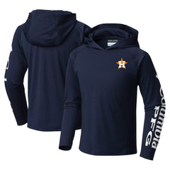 Houston Astros Columbia Youth Terminal Tackle Long Sleeve Hoodie T-Shirt Lifestyle