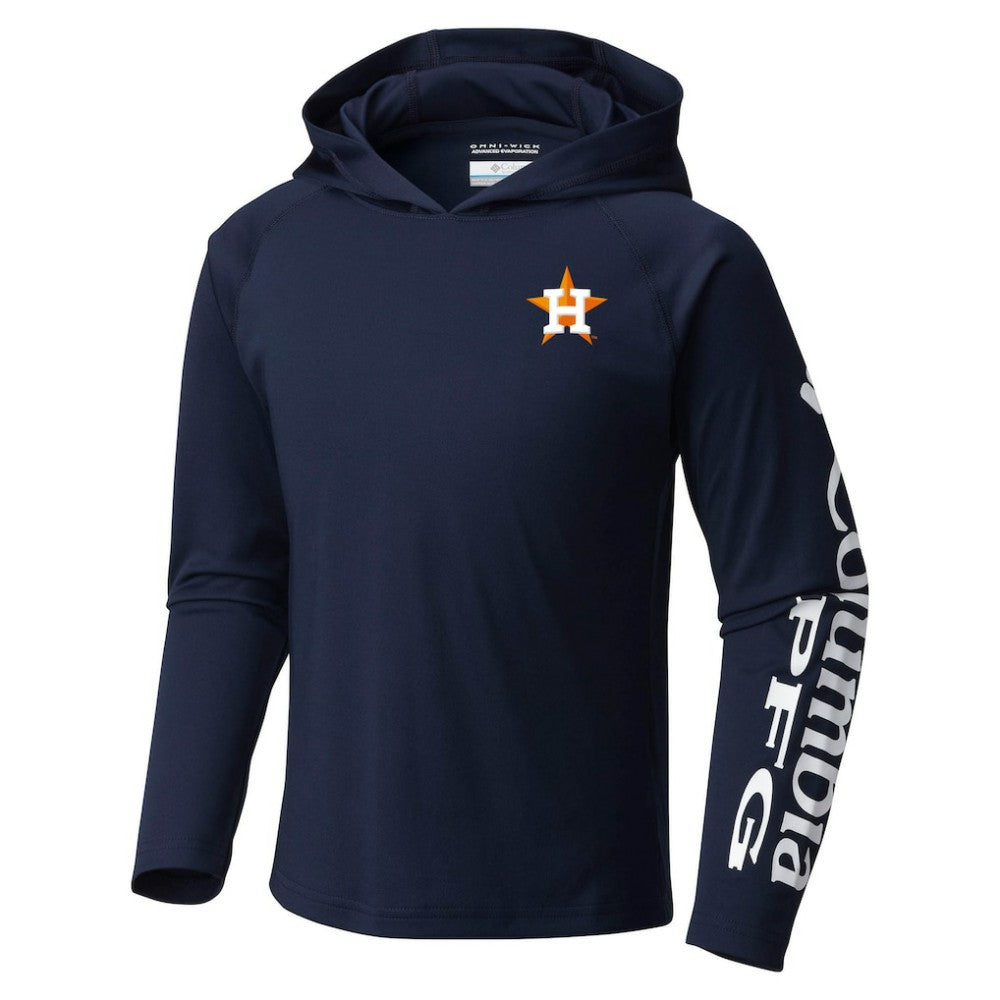 Houston Astros Columbia Youth Terminal Tackle Long Sleeve Hoodie T-Shirt Lifestyle