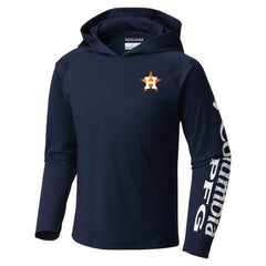 Houston Astros Columbia Youth Terminal Tackle Long Sleeve Hoodie T-Shirt Lifestyle