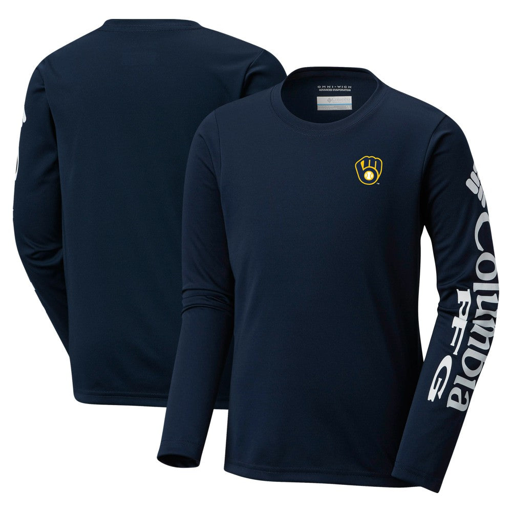 Milwaukee Brewers Columbia Youth Terminal Tackle Long Sleeve T-Shirt Near Me
