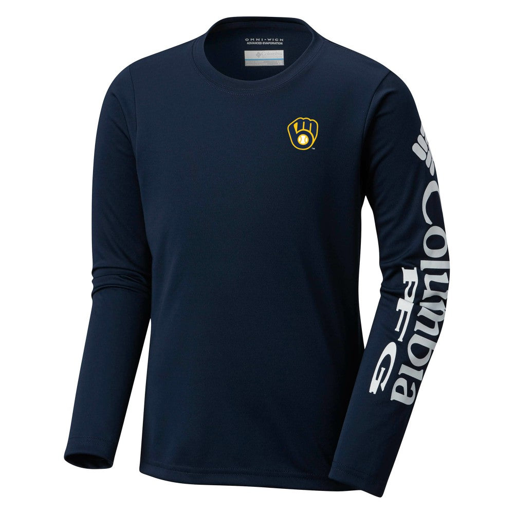 Milwaukee Brewers Columbia Youth Terminal Tackle Long Sleeve T-Shirt Near Me