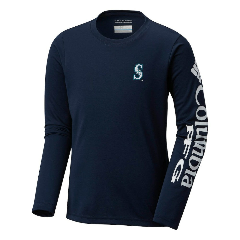Seattle Mariners Columbia Youth Terminal Tackle Long Sleeve T-Shirt Clearance