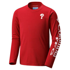 Philadelphia Phillies Columbia Youth Terminal Tackle Long Sleeve T-Shirt On Sale