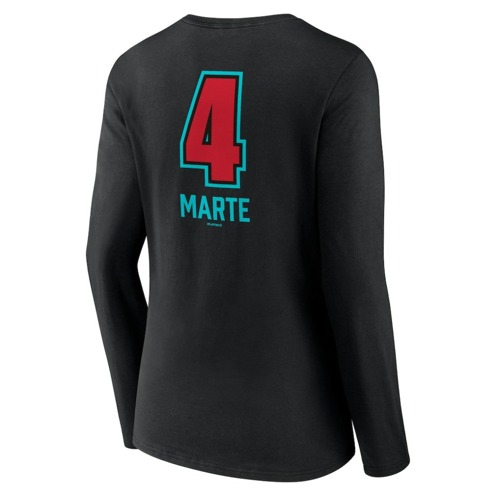 Ketel Marte Arizona Diamondbacks Women's Name & Number Fastball V-Neck Long Sleeve T-Shirt Clearance