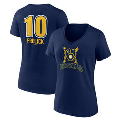 Sal Frelick Milwaukee Brewers Women's Name & Number Fastball V-Neck T-Shirt Online
