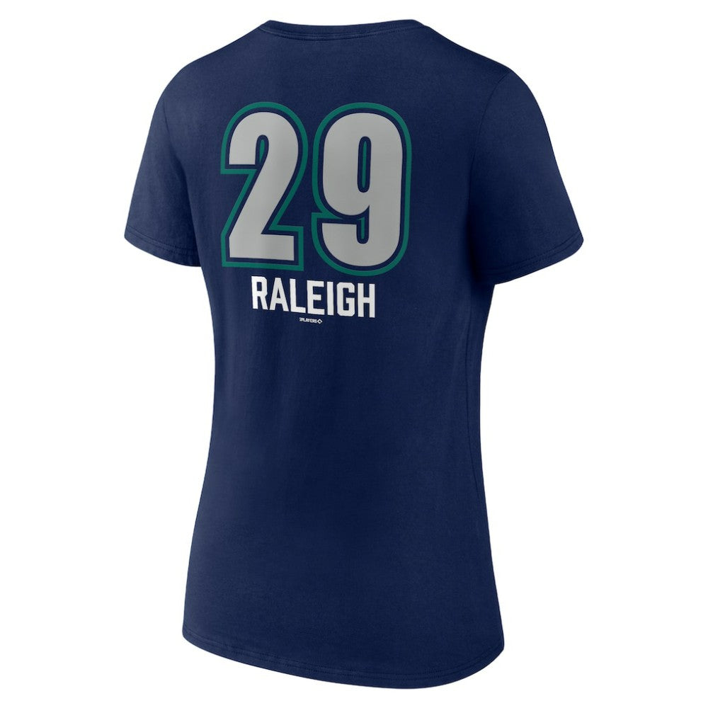 Cal Raleigh Seattle Mariners Women's Name & Number Fastball V-Neck T-Shirt for sale