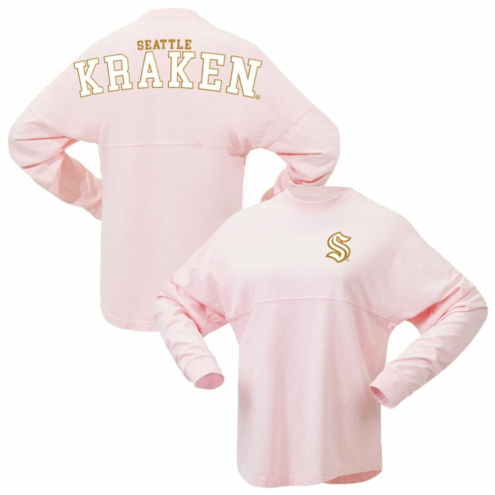 Seattle Kraken Fanatics Women's Spirit Jersey Long Sleeve T-Shirt Pink