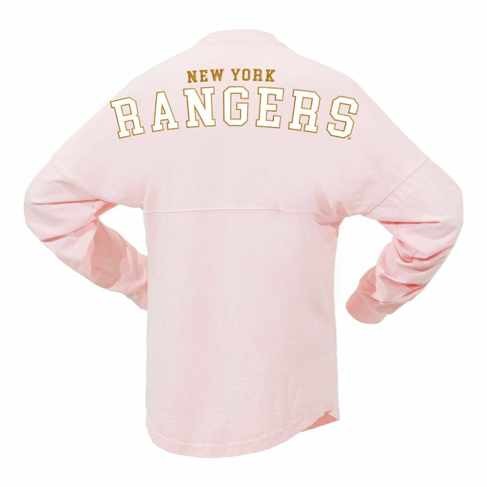 New York Rangers Fanatics Women's Spirit Jersey Long Sleeve T-Shirt Pink