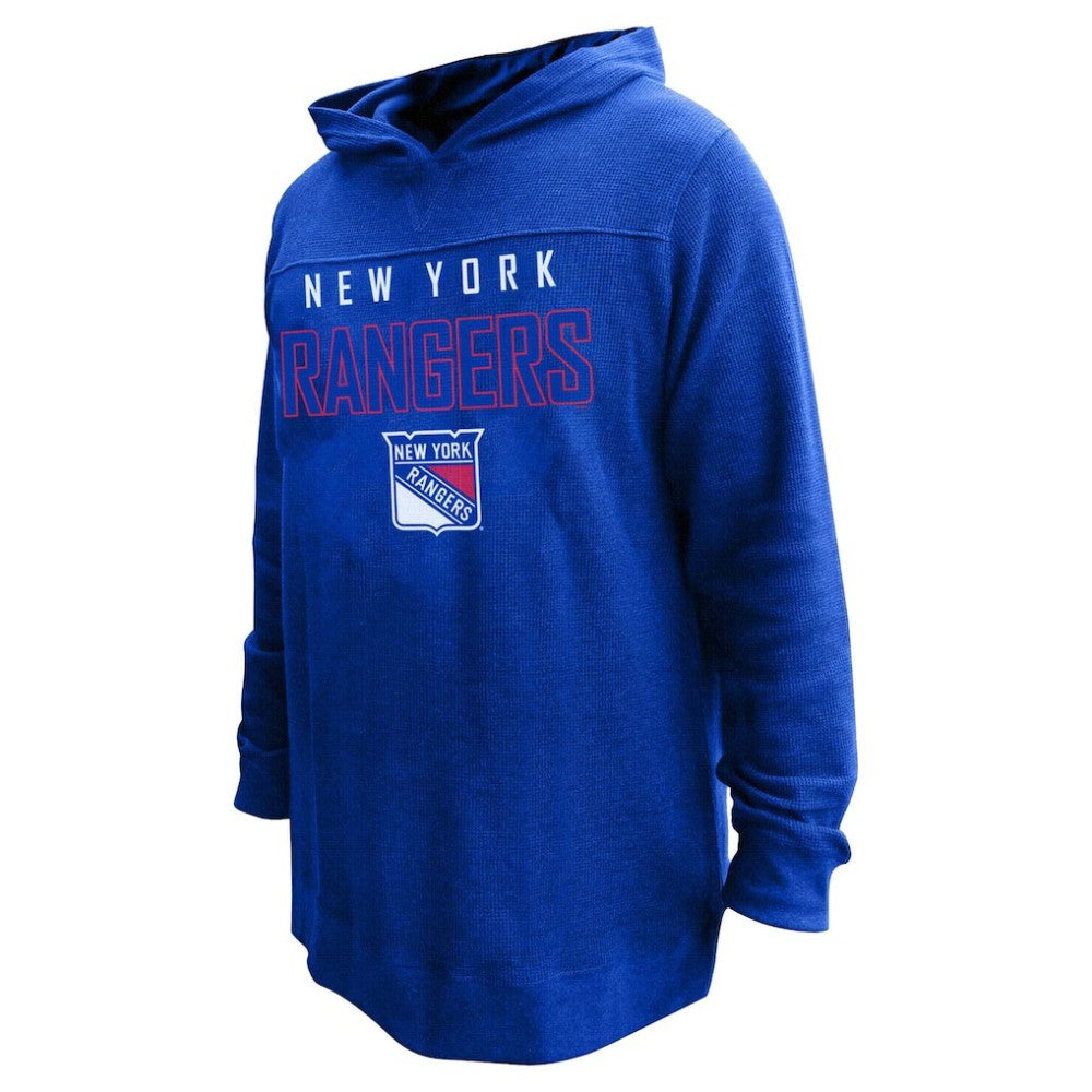 Mika Zibanejad New York Rangers Profile Women's Plus Size Name & Number Thermal Pullover Hoodie Blue