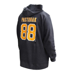 David Pastrnak Boston Bruins Profile Women's Plus Size Name & Number Thermal Pullover Hoodie Black