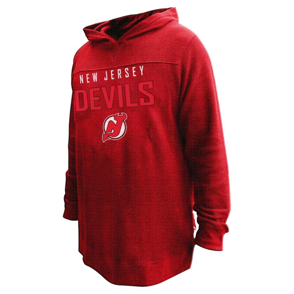 Jack Hughes New Jersey Devils - Profile Women's Plus Size Name & Number Thermal Pullover Hoodie Red