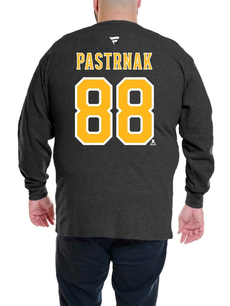 David Pastrnak Boston Bruins Profile Big & Tall Name & Number Thermal Pullover Sweatshirt Black
