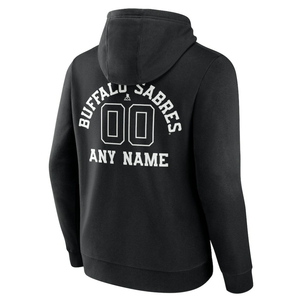 Buffalo Sabres - Personalized Name & Number Monochrome Pullover Hoodie Black