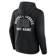 Buffalo Sabres - Personalized Name & Number Monochrome Pullover Hoodie Black