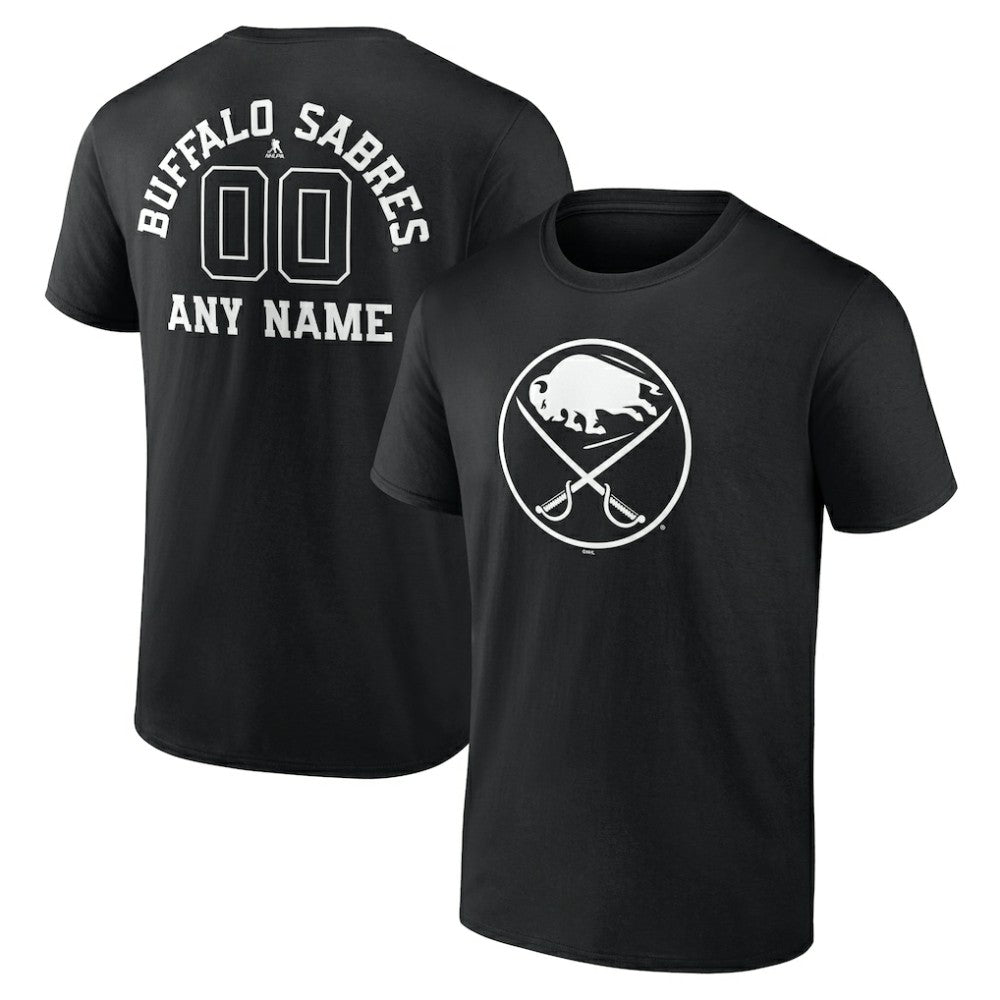 Buffalo Sabres - Personalized Name & Number Monochrome T-Shirt Black