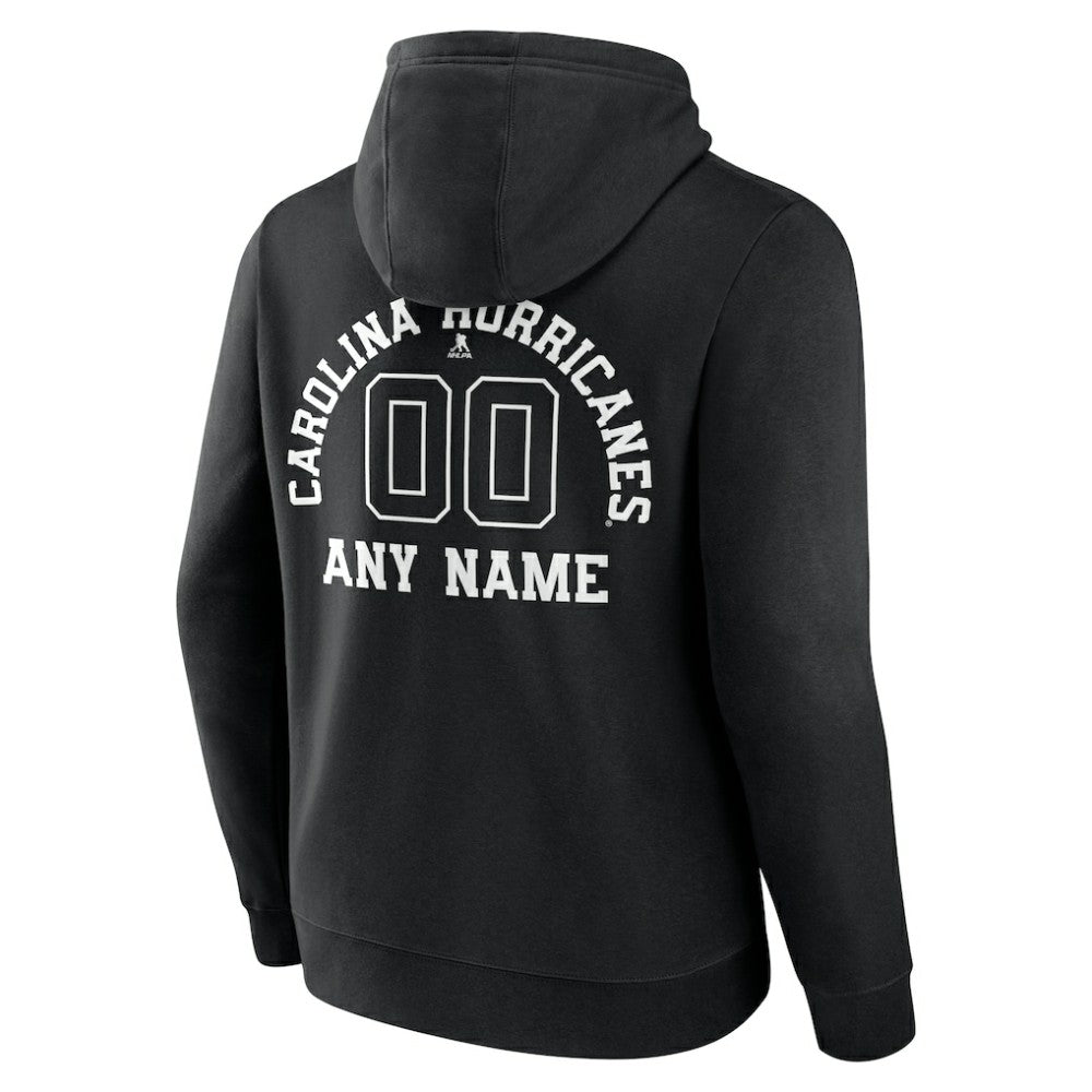 Carolina Hurricanes - Personalized Name & Number Monochrome Pullover Hoodie Black
