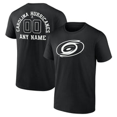 Carolina Hurricanes - Personalized Name & Number Monochrome T-Shirt Black
