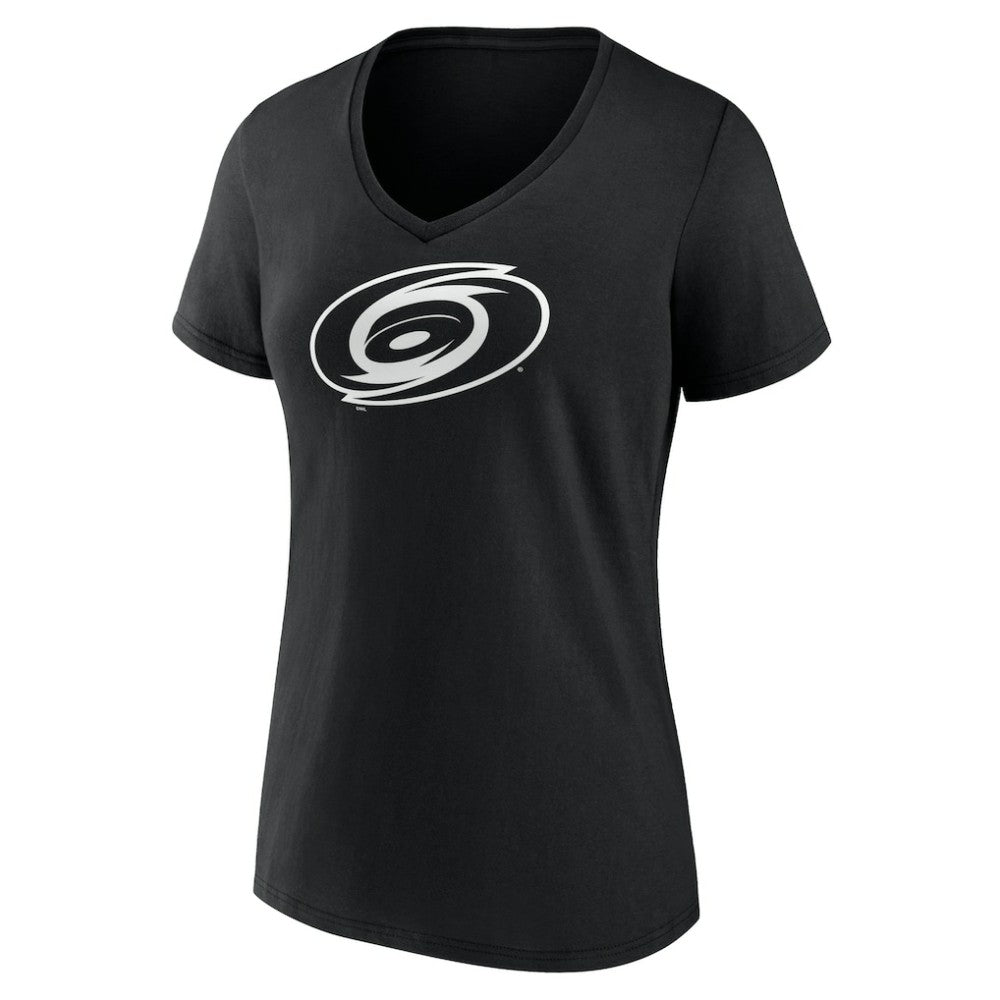 Carolina Hurricanes - Women's Personalized Name & Number Monochrome V-Neck T-Shirt Black