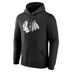 Chicago Blackhawks Personalized Name & Number Monochrome Pullover Hoodie Black