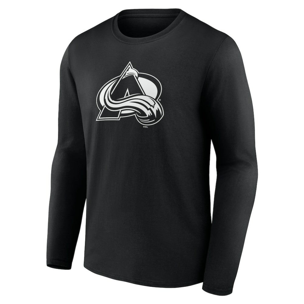 Colorado Avalanche - Personalized Name & Number Monochrome Long Sleeve T-Shirt Black