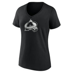 Colorado Avalanche - Women's Personalized Name & Number Monochrome V-Neck T-Shirt Black