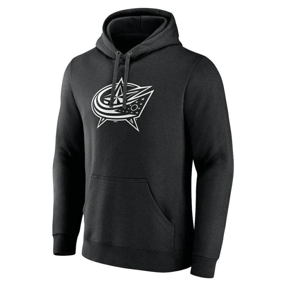 Columbus Blue Jackets - Personalized Name & Number Monochrome Pullover Hoodie Black