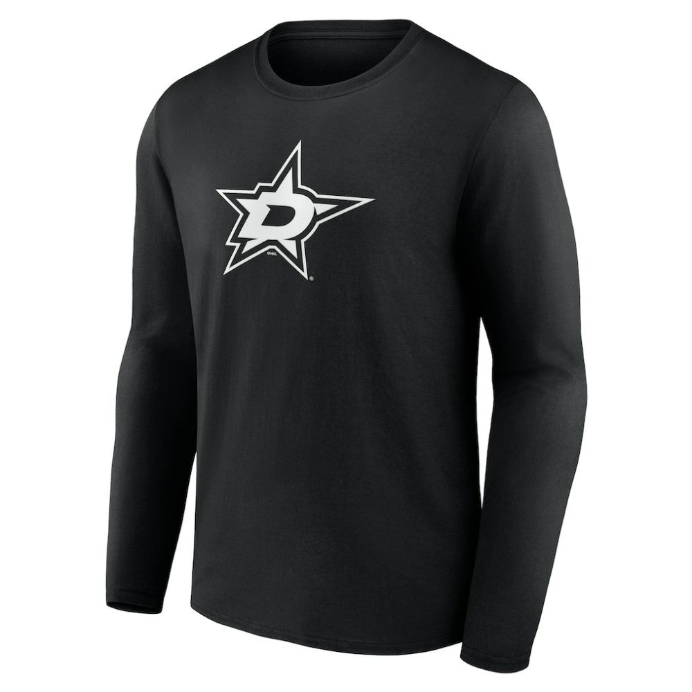 Dallas Stars - Personalized Name & Number Monochrome Long Sleeve T-Shirt Black