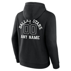 Dallas Stars - Personalized Name & Number Monochrome Pullover Hoodie Black