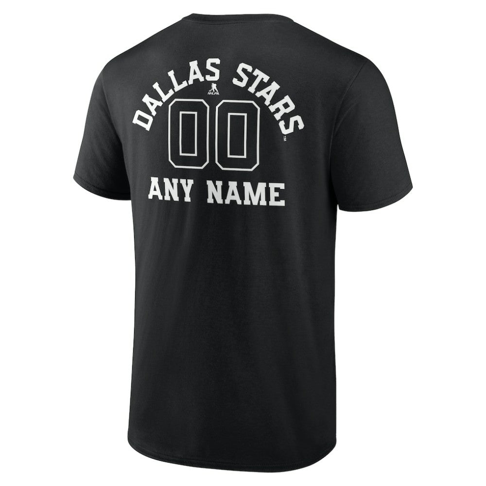 Dallas Stars - Personalized Name & Number Monochrome T-Shirt Black