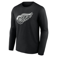 Detroit Red Wings - Personalized Name & Number Monochrome Long Sleeve T-Shirt Black