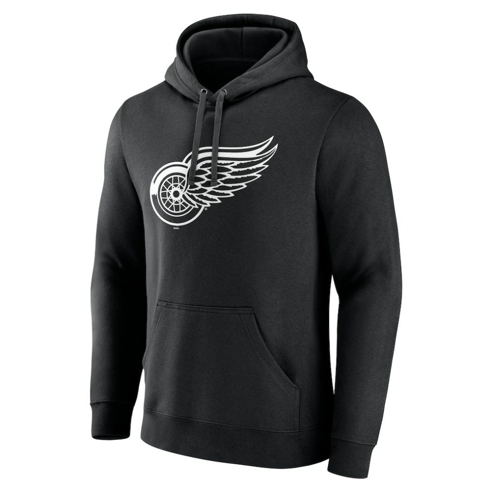 Detroit Red Wings - Personalized Name & Number Monochrome Pullover Hoodie Black