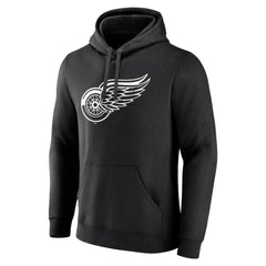 Detroit Red Wings - Personalized Name & Number Monochrome Pullover Hoodie Black