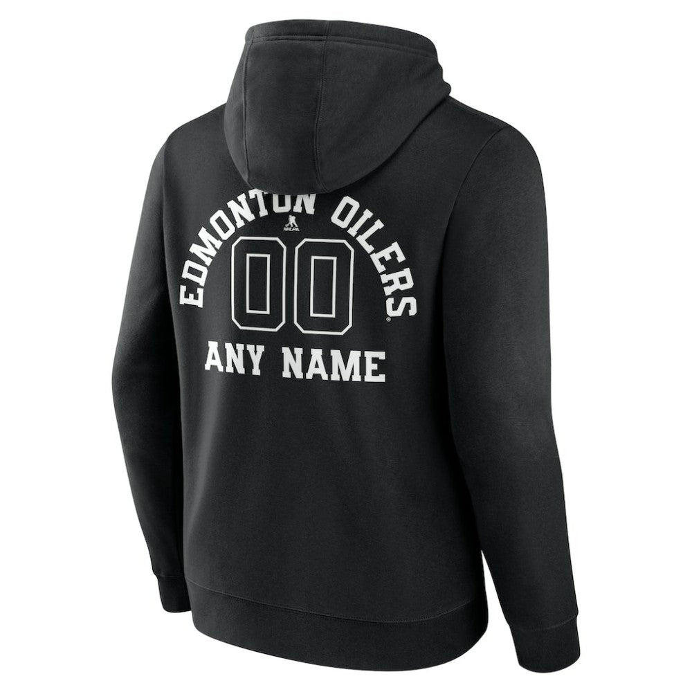 Edmonton Oilers - Personalized Name & Number Monochrome Pullover Hoodie Black