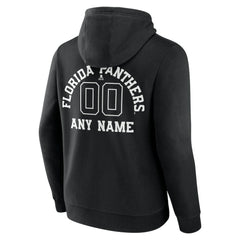 Florida Panthers - Personalized Name & Number Monochrome Pullover Hoodie Black