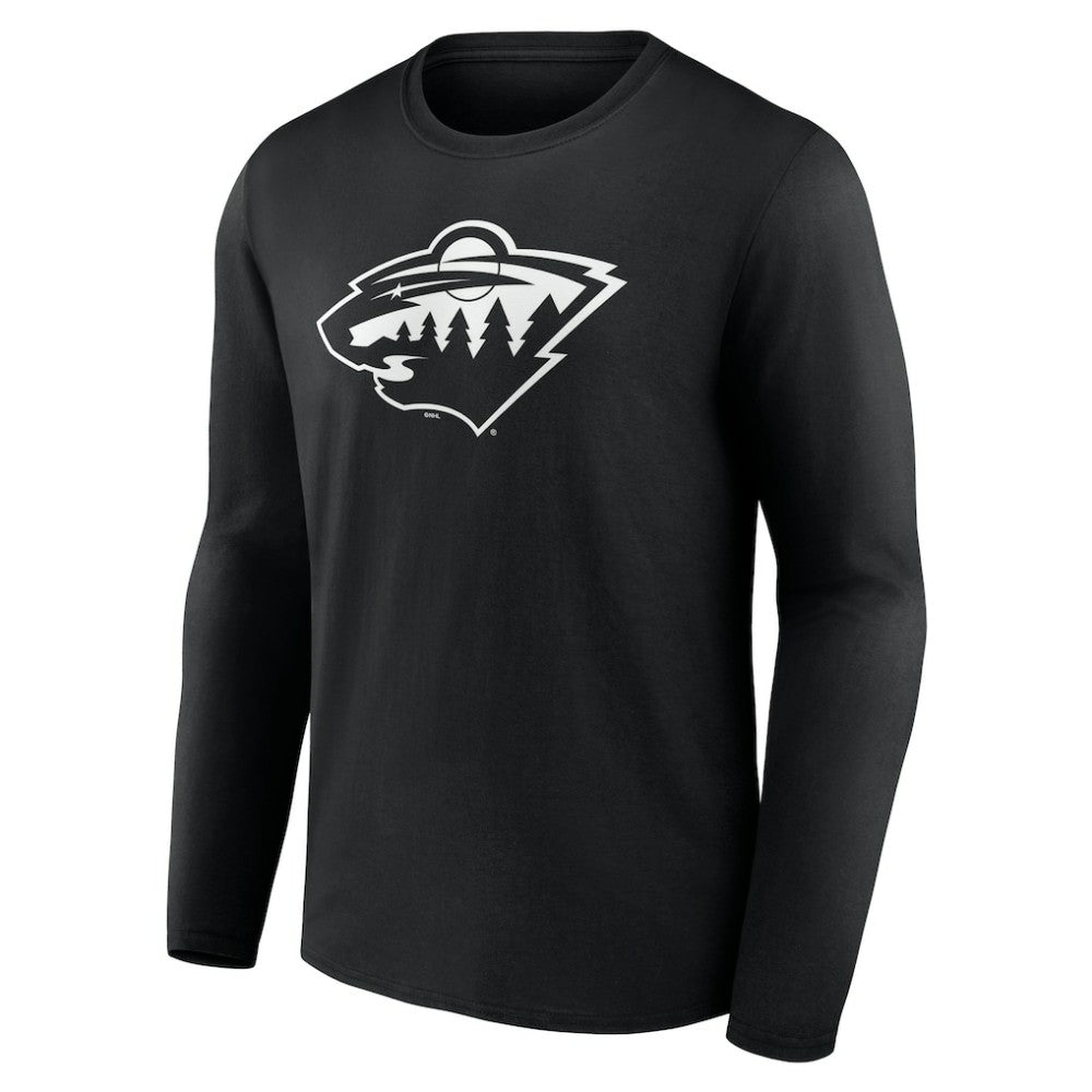 Minnesota Wild - Personalized Name & Number Monochrome Long Sleeve T-Shirt Black