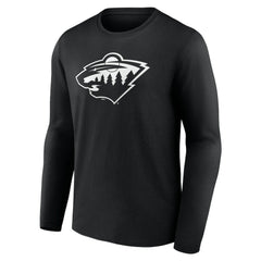 Minnesota Wild - Personalized Name & Number Monochrome Long Sleeve T-Shirt Black