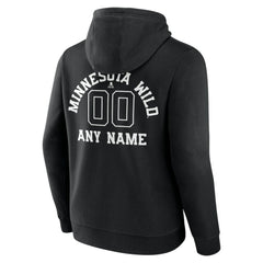 Minnesota Wild - Personalized Name & Number Monochrome Pullover Hoodie Black