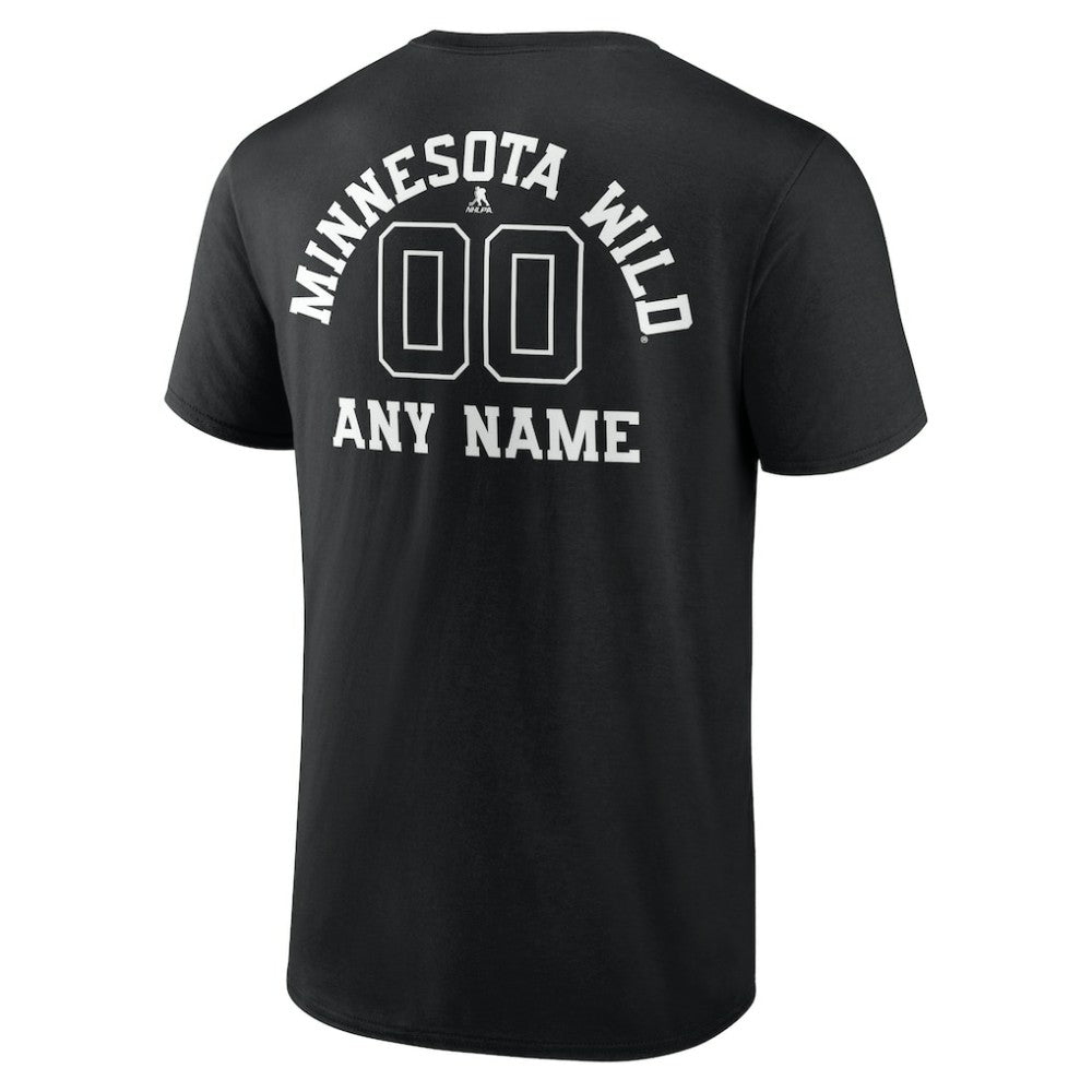 Minnesota Wild - Personalized Name & Number Monochrome T-Shirt Black
