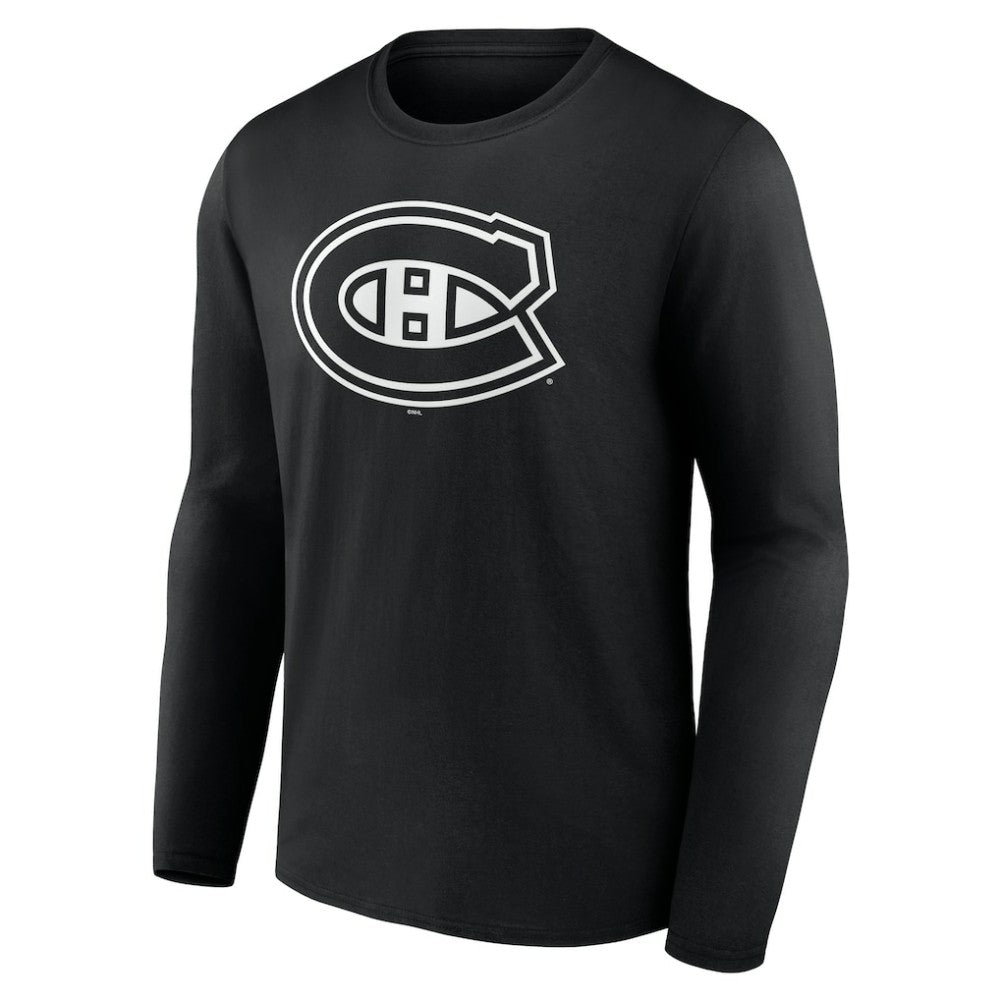 Montreal Canadiens - Personalized Name & Number Monochrome Long Sleeve T-Shirt Black
