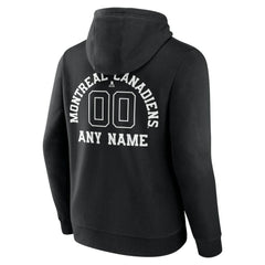 Montreal Canadiens - Personalized Name & Number Monochrome Pullover Hoodie Black