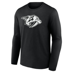 Nashville Predators - Personalized Name & Number Monochrome Long Sleeve T-Shirt Black