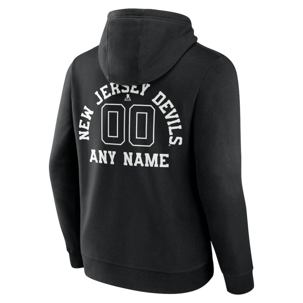 New Jersey Devils - Personalized Name & Number Monochrome Pullover Hoodie Black