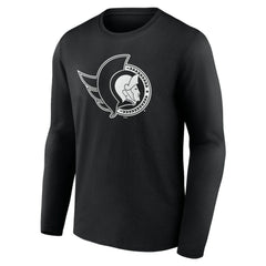 Ottawa Senators - Personalized Name & Number Monochrome Long Sleeve T-Shirt Black
