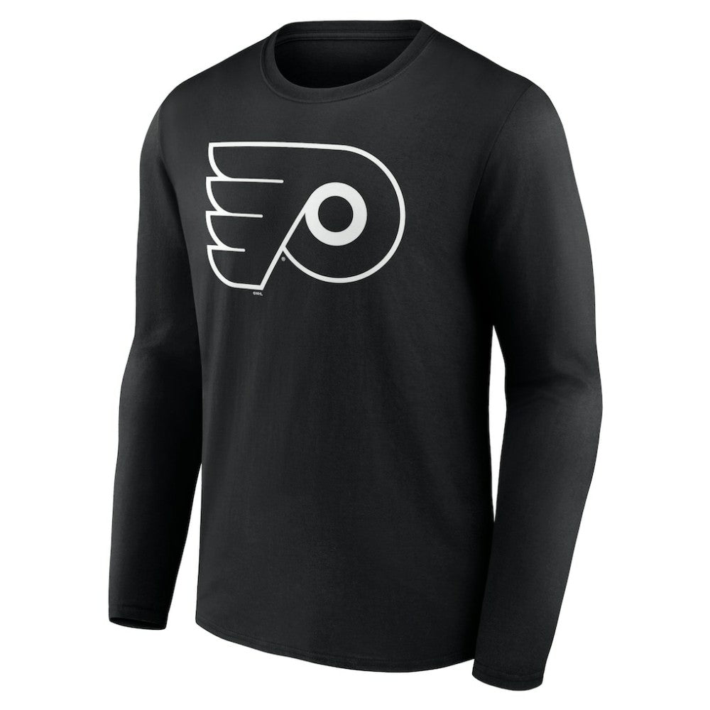 Philadelphia Flyers - Personalized Name & Number Monochrome Long Sleeve T-Shirt Black